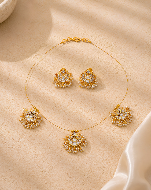 Kundan Pearl Necklace Set