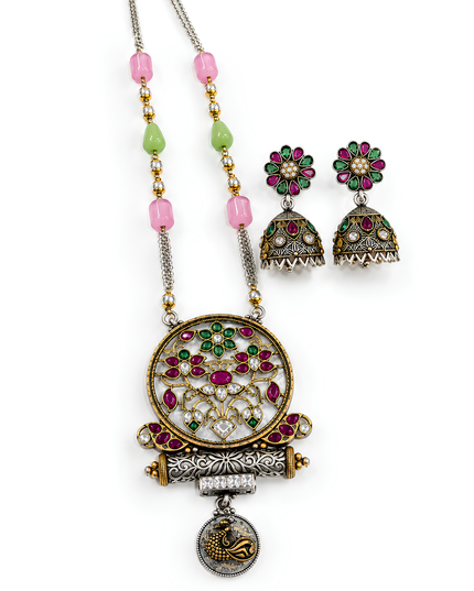 Royal Multicolour Kundan Necklace Set
