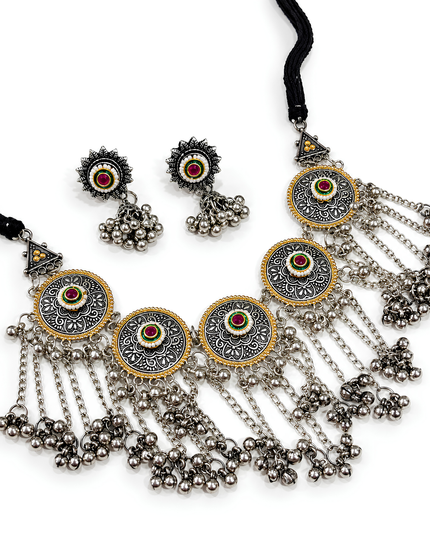 Royal Oxidised Mandala Necklace Set