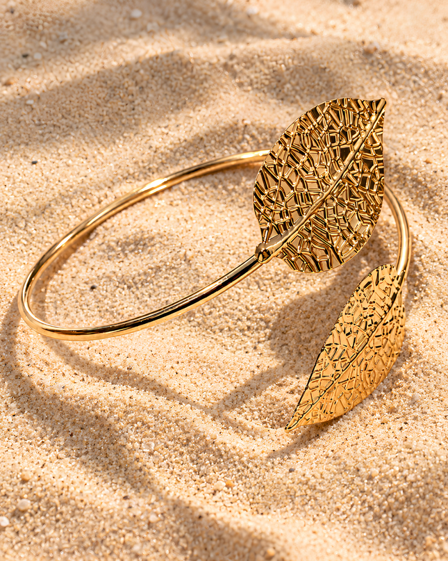 Golden Leaf Dual Motif Statement Armlet