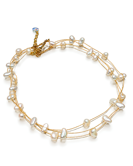 Pearl Aura Multi-Layer Fancy Chain Necklace