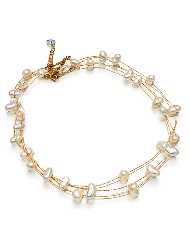 Pearl Aura Multi-Layer Fancy Chain Necklace