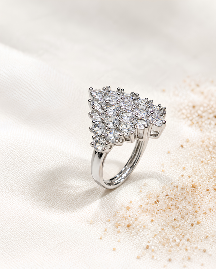 Celeste Crystal Cluster Statement Ring