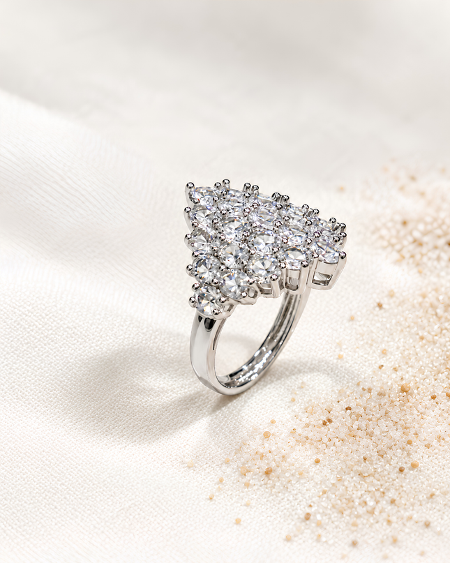 Celeste Crystal Cluster Statement Ring