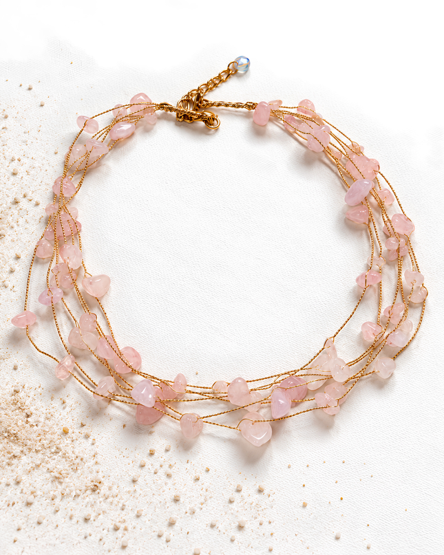 Blush Aura Rose Pink Multi-Layer Fancy Chain