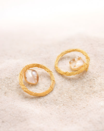 Halo Pearl Hoops