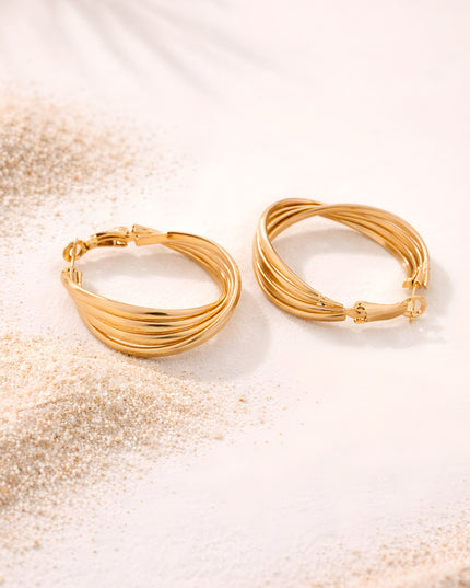 Rage Layered Curve Hoop Earrings
