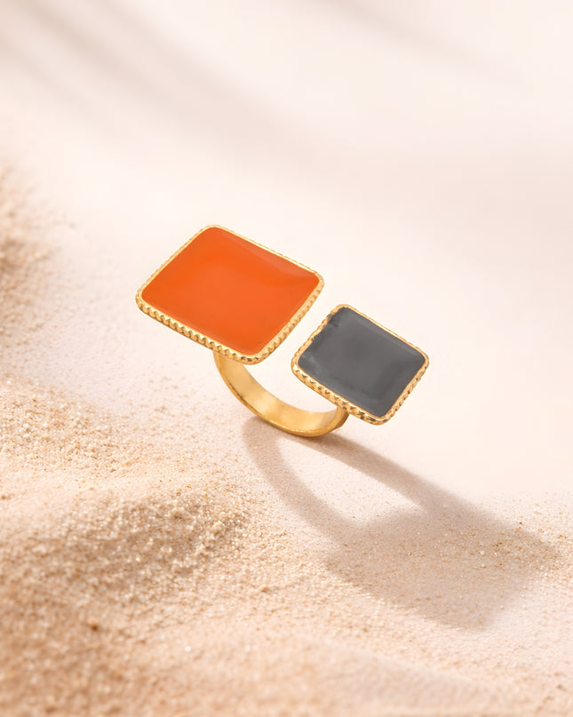 Dual Square Enamel Ring