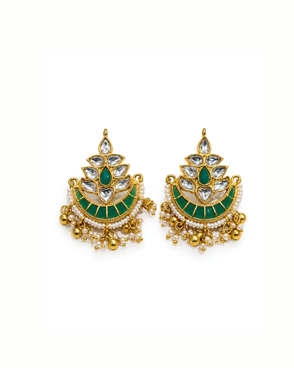 Emerald & Crystal Kundan Pearl Necklace Set