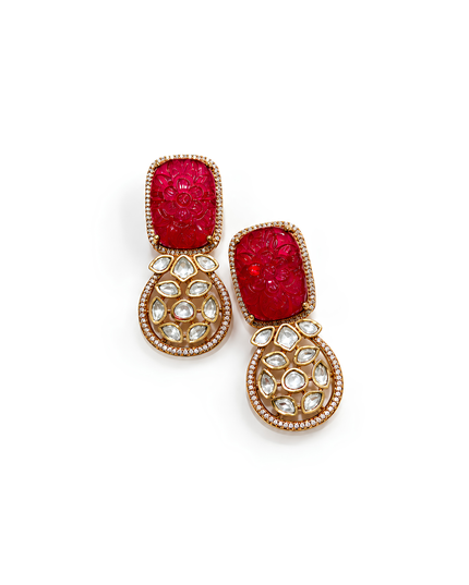 Majestic Ruby Floral Necklace Set