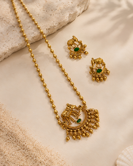 Motif Gold-Plated Necklace Set