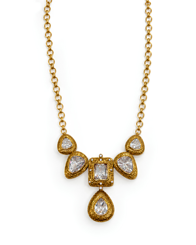 Majestic Crystal Teardrop Necklace Set