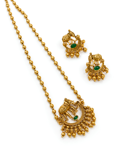 Motif Gold-Plated Necklace Set