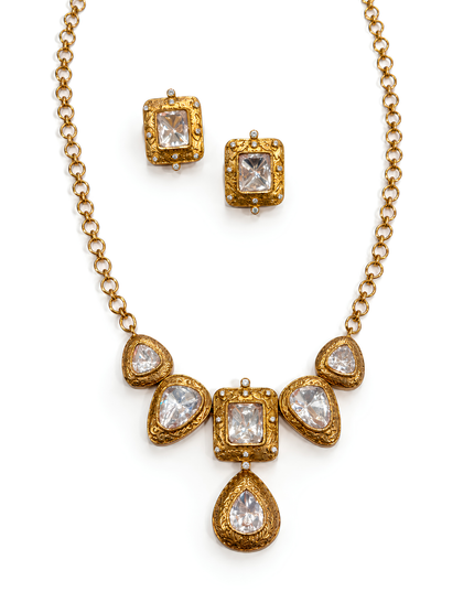 Majestic Crystal Teardrop Necklace Set