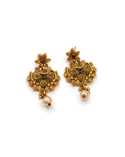 Rajwada Floral Pearl Necklace Set