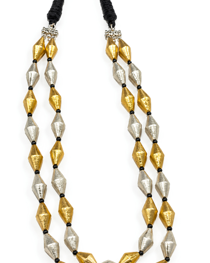 Dual-Tone Facet Layered Necklace