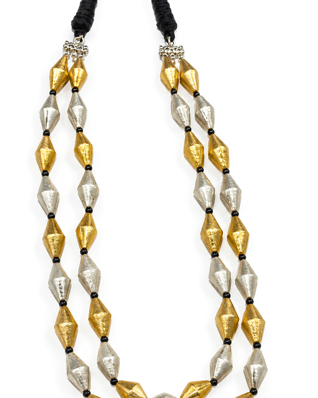 Dual-Tone Facet Layered Necklace