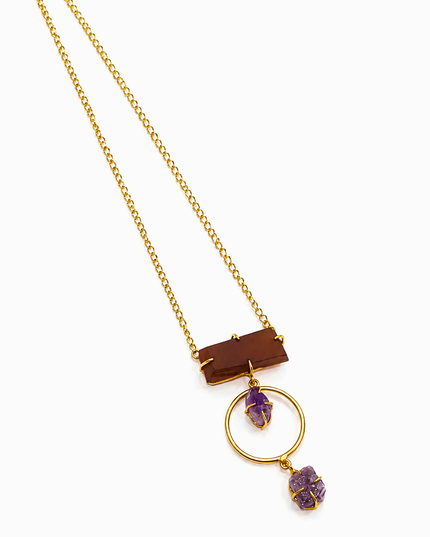 Crag Purple Stone Statement Pendant