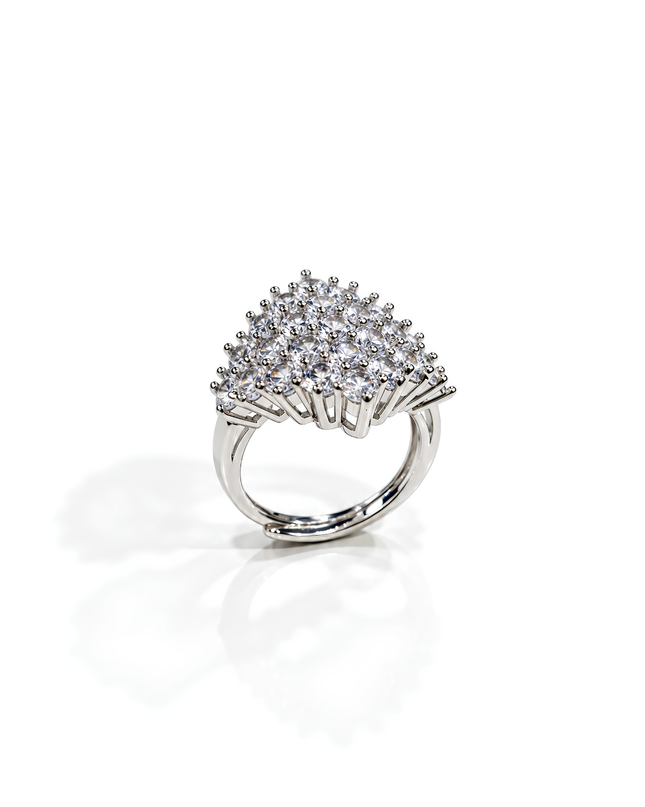 Celeste Crystal Cluster Statement Ring