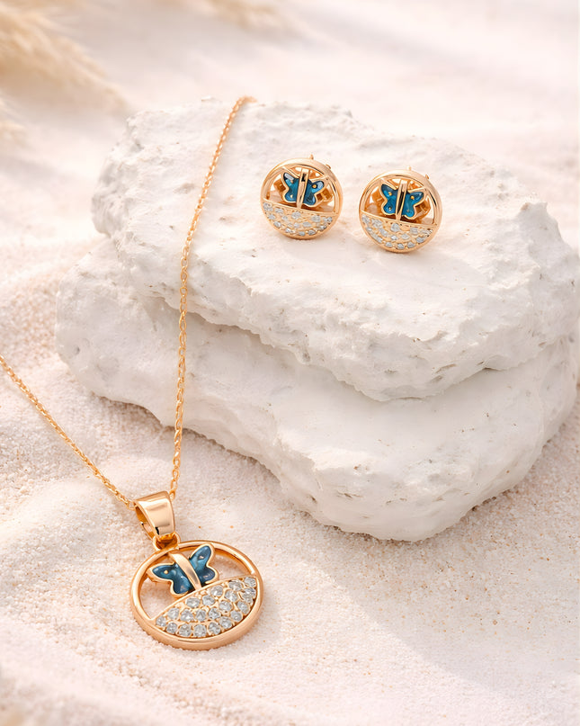 Titlee Butterfly Charm Pendant Set