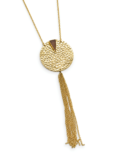 Textured Gold Tassel Pendant