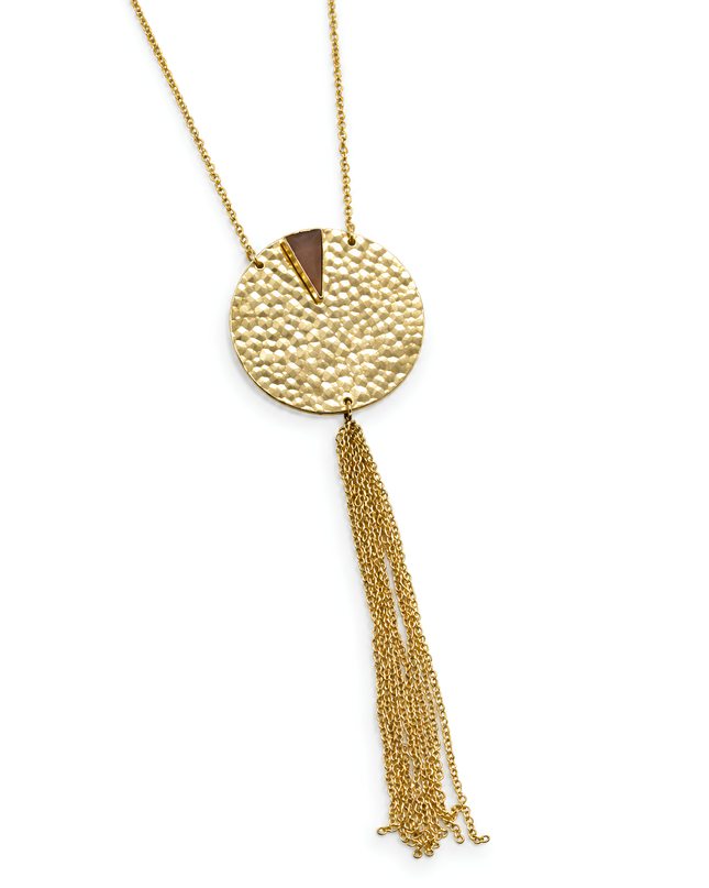 Textured Gold Tassel Pendant