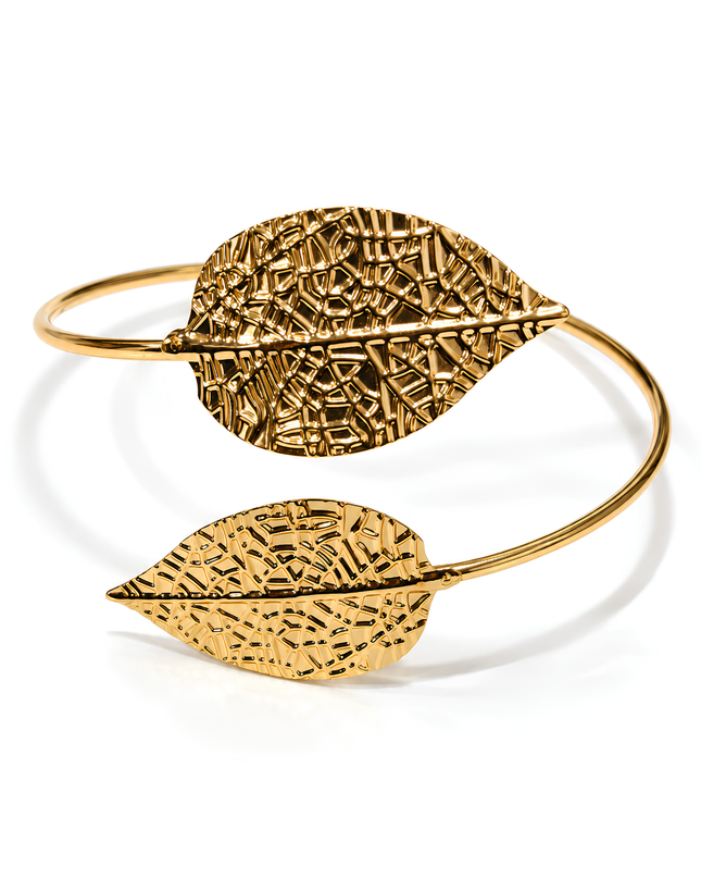 Golden Leaf Dual Motif Statement Armlet