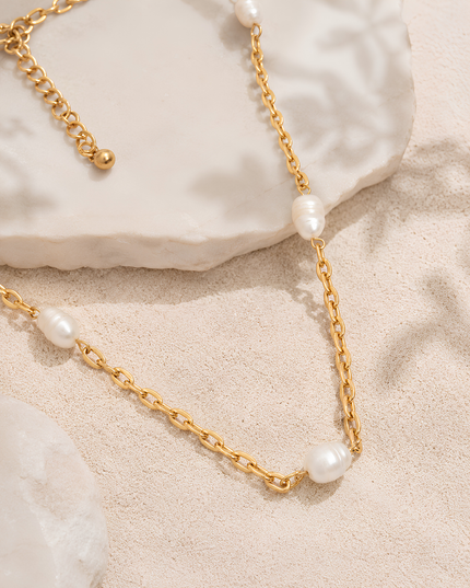Golden Pearl Link chain