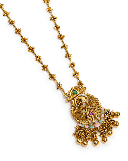 Meenakari Jhumka Pendant Necklace Set