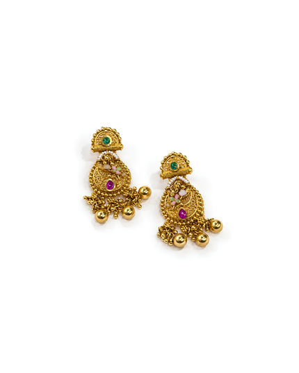 Meenakari Jhumka Pendant Necklace Set