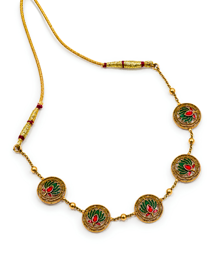 Lotus Meenakari Necklace Set