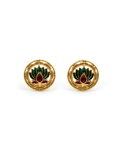 Lotus Meenakari Necklace Set