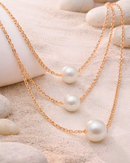 Lia Trio Pearl Drop Chain