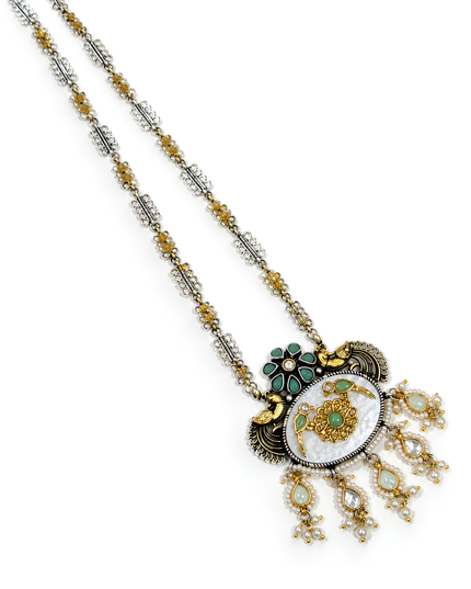 Emerald Pearl Statement Necklace Set