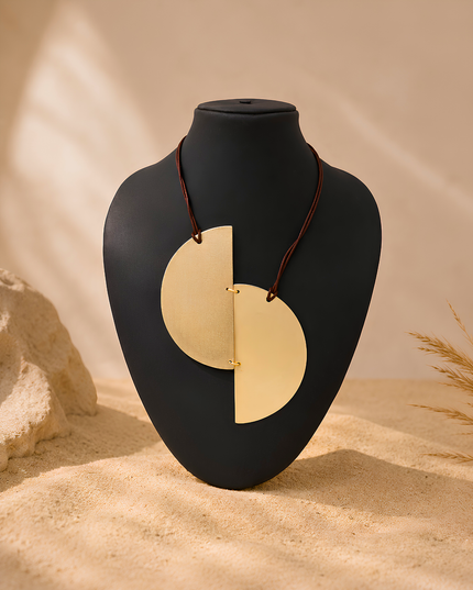 Mallet Geometric Half-Moon Statement Necklace