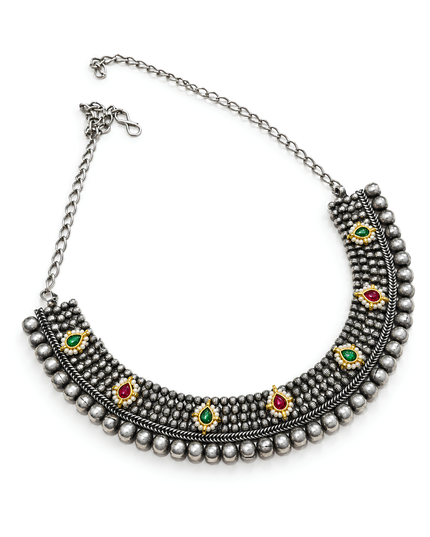 Royal Rani Necklace Set with Multicolor Stones