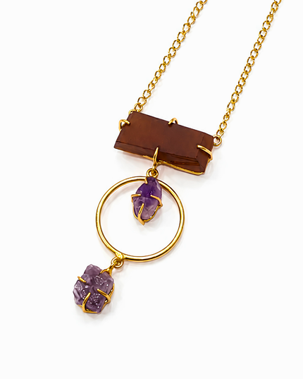 Crag Purple Stone Statement Pendant