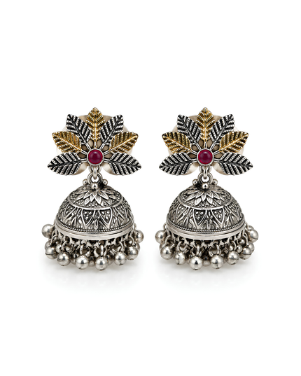 Royal Leaf Oxidised Necklace Set