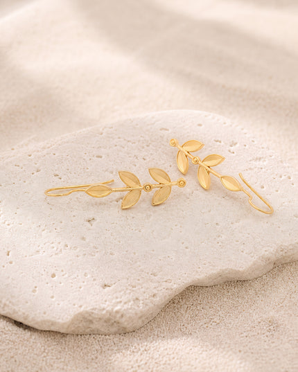 Mallet Leaf Drop Earrings