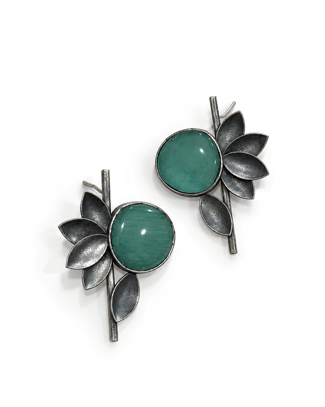 Rama Bloom Green Stone Earrings