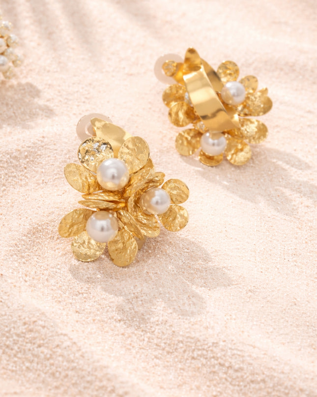 Blooming Pearl Petal Earrings