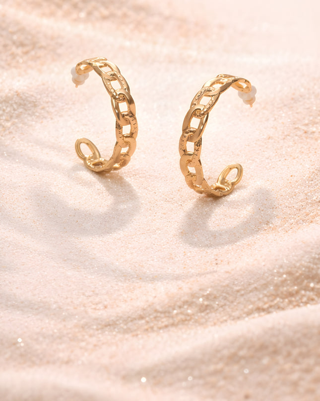 Classic Chain Gold Hoops