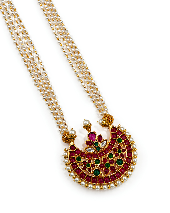 Rani Meenakari Pearl Necklace Set