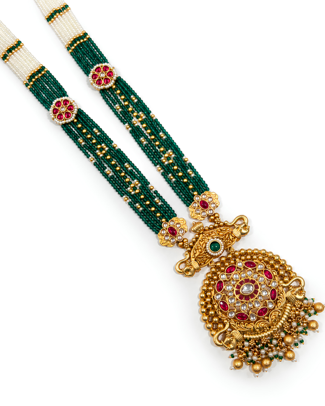 Emerald Rani Kundan Necklace Set