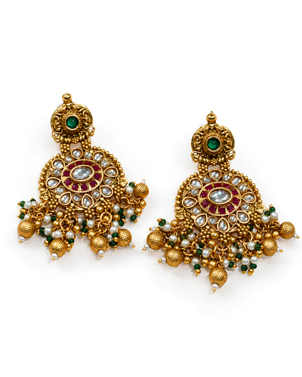 Emerald Rani Kundan Necklace Set