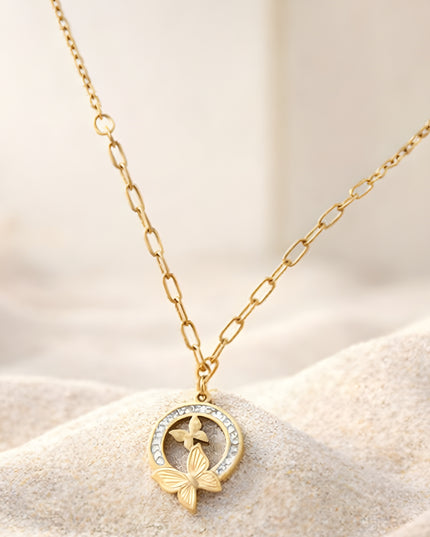 Butterfly Circle Charm Chain