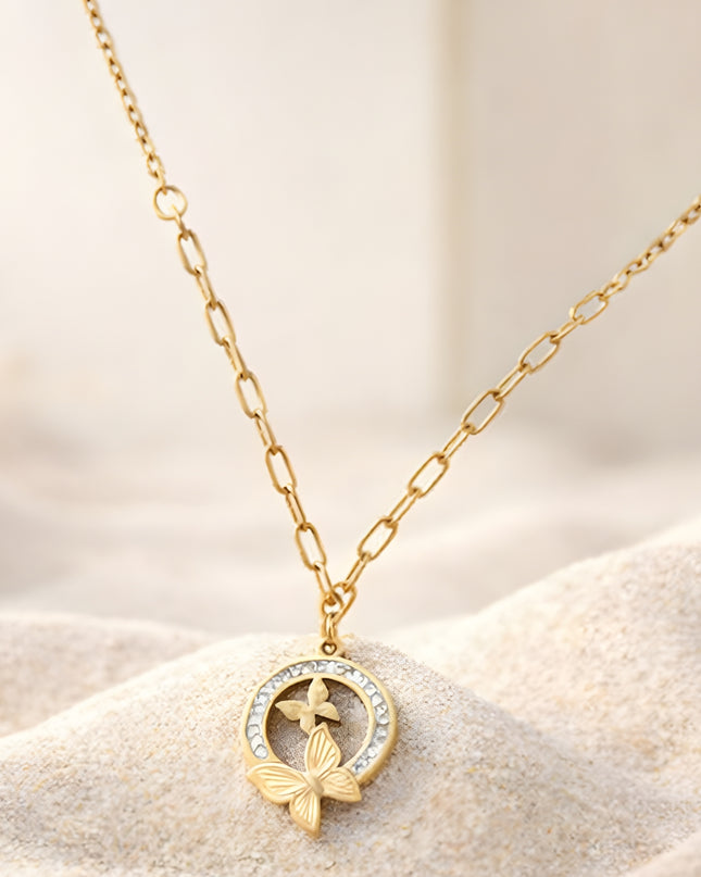 Butterfly Circle Charm Chain
