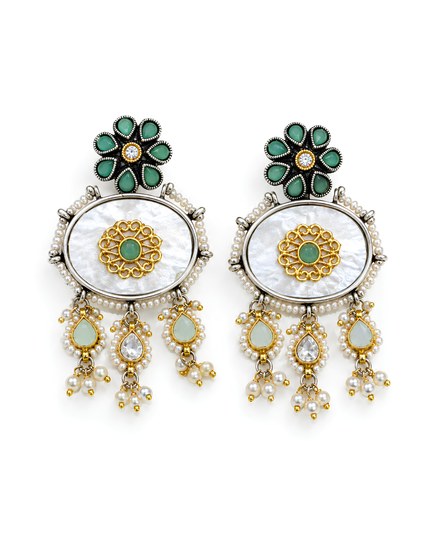 Emerald Pearl Statement Necklace Set