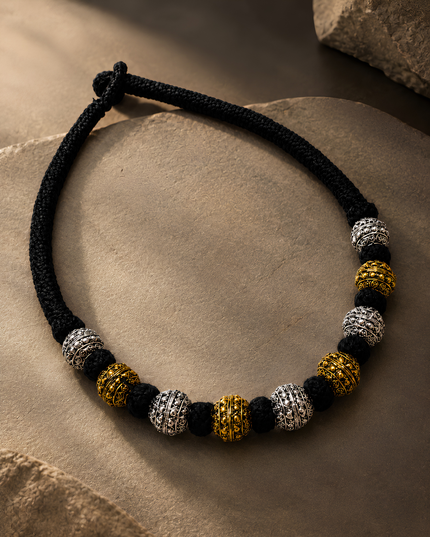 Royal Black Beaded Necklace