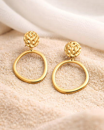 Aura Loop – Textured Stud Hoop Earrings